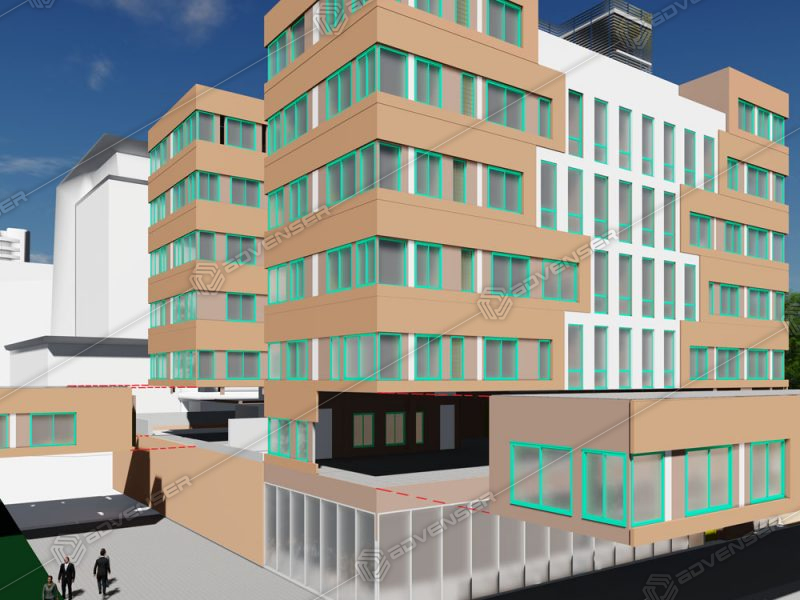 Architectural 3D modeling for a multipurpose building