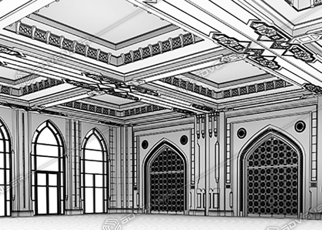 construction drawing model of hotel interiors